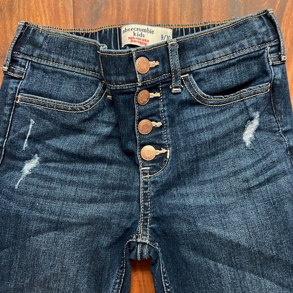 Abercrombie Kids High-Rise Ankle Jean Legging Destressed 4 Button Fly / Size 10 - Picture 2 of 4